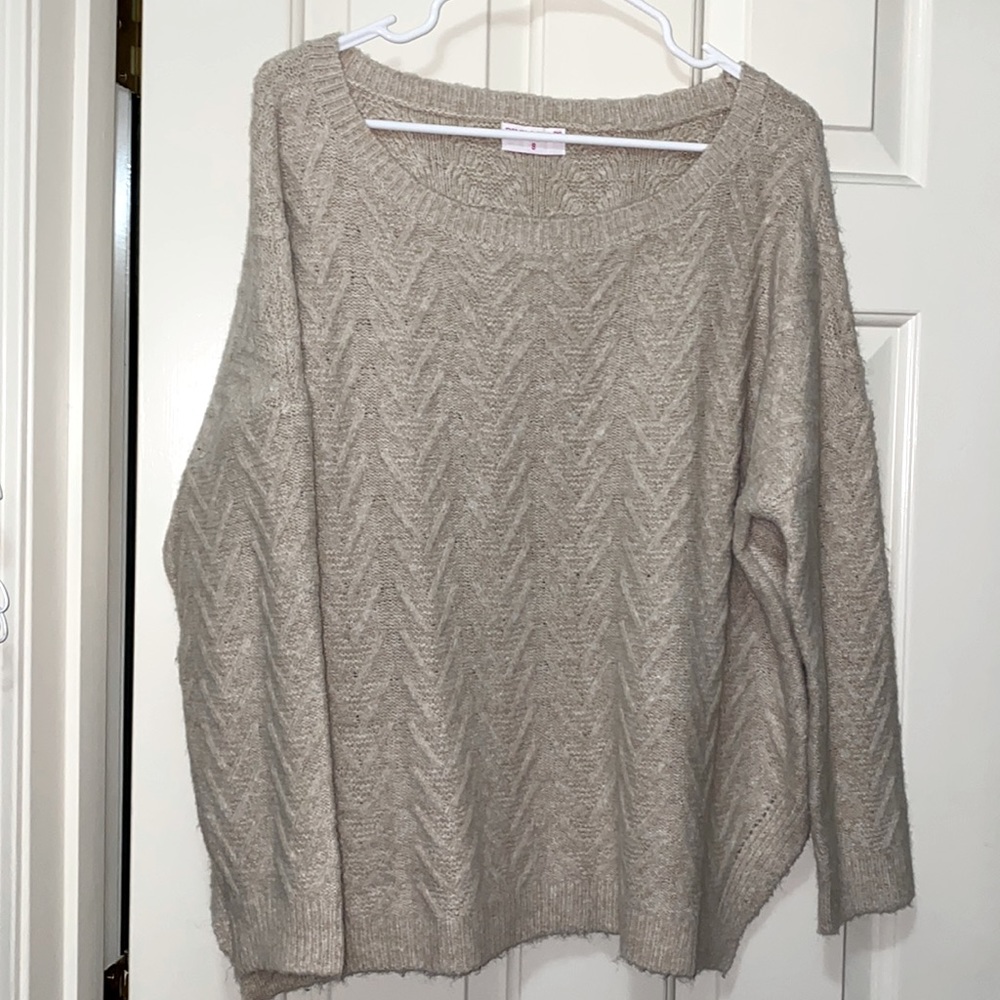 Pink Lily oatmeal tan sweater